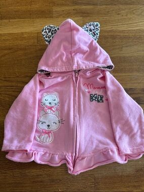 Buster Brown Pink and Gray Leopard Print Hooded Jacket